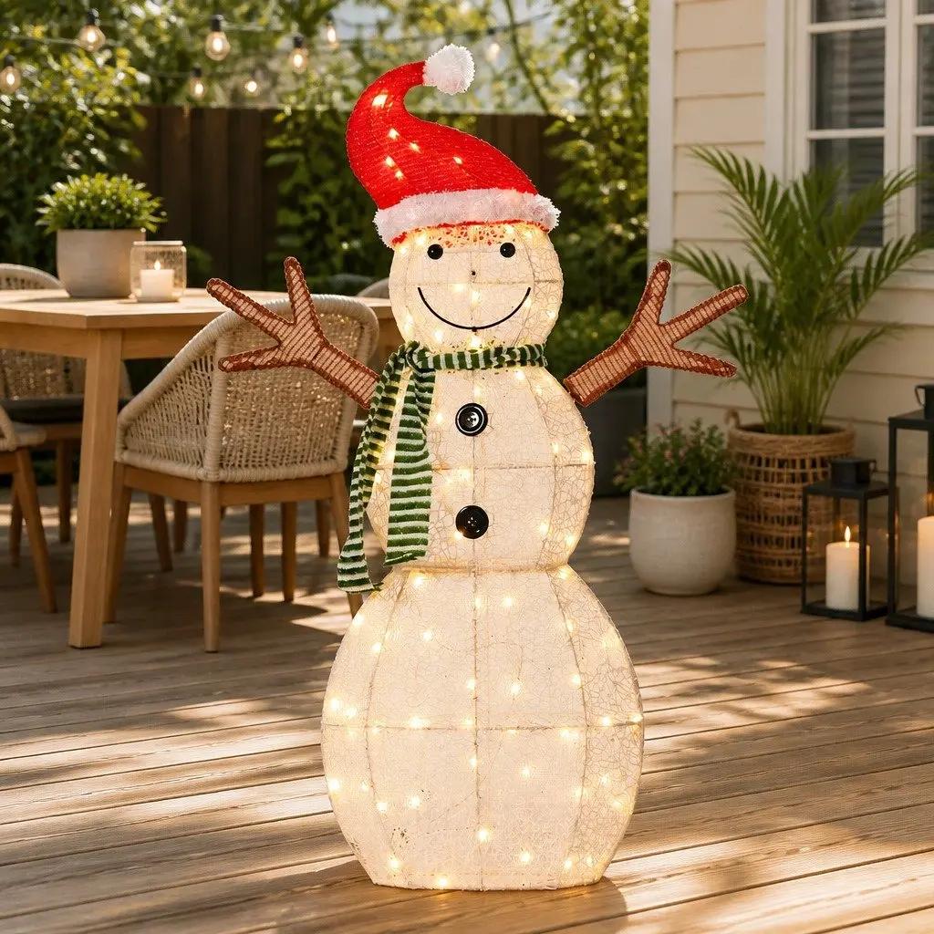 LED Snowman Decoration Indoor Outdoor 0.97M 80 Warm-White Lights
