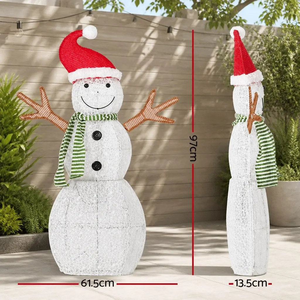 LED Snowman Decoration Indoor Outdoor 0.97M 80 Warm-White Lights