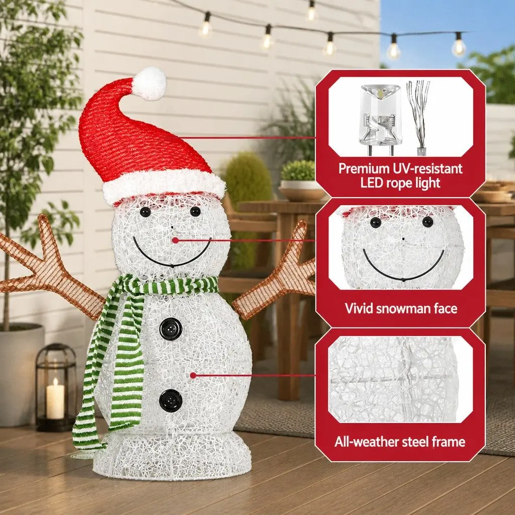 LED Snowman Decoration Indoor Outdoor 0.97M 80 Warm-White Lights