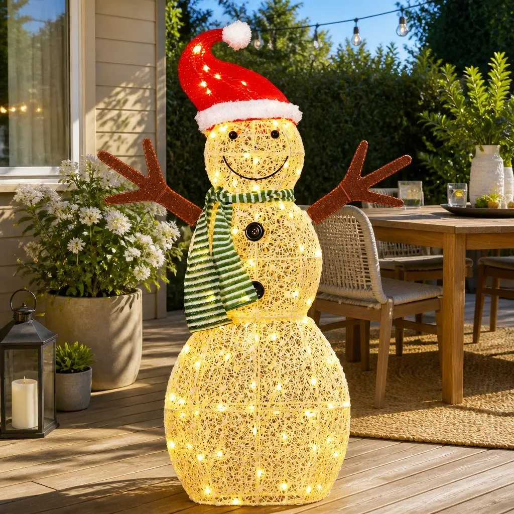 LED Snowman Decoration Indoor Outdoor 0.97M 80 Warm-White Lights