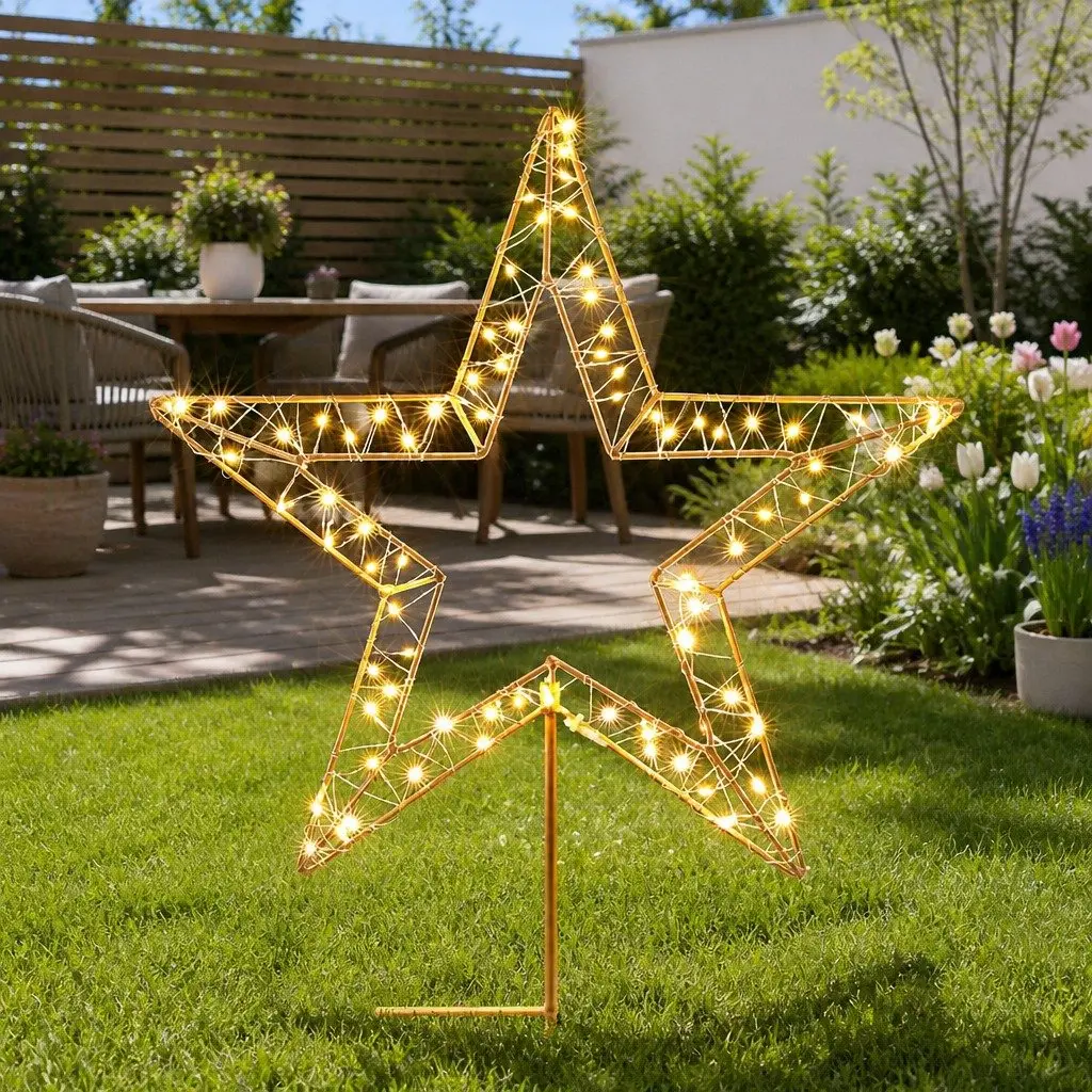 LED Christmas Lights Outdoor Decoration 3D Star 42cm for Garden and Backyard
