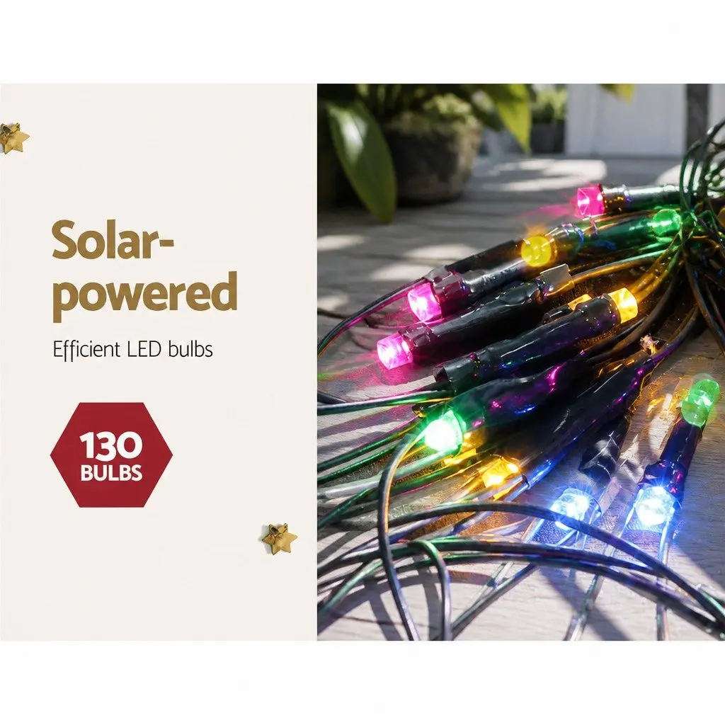 Christmas Lights Outdoor Indoor Decoration 1.3M 130 LED Snow Motif Multicoloured