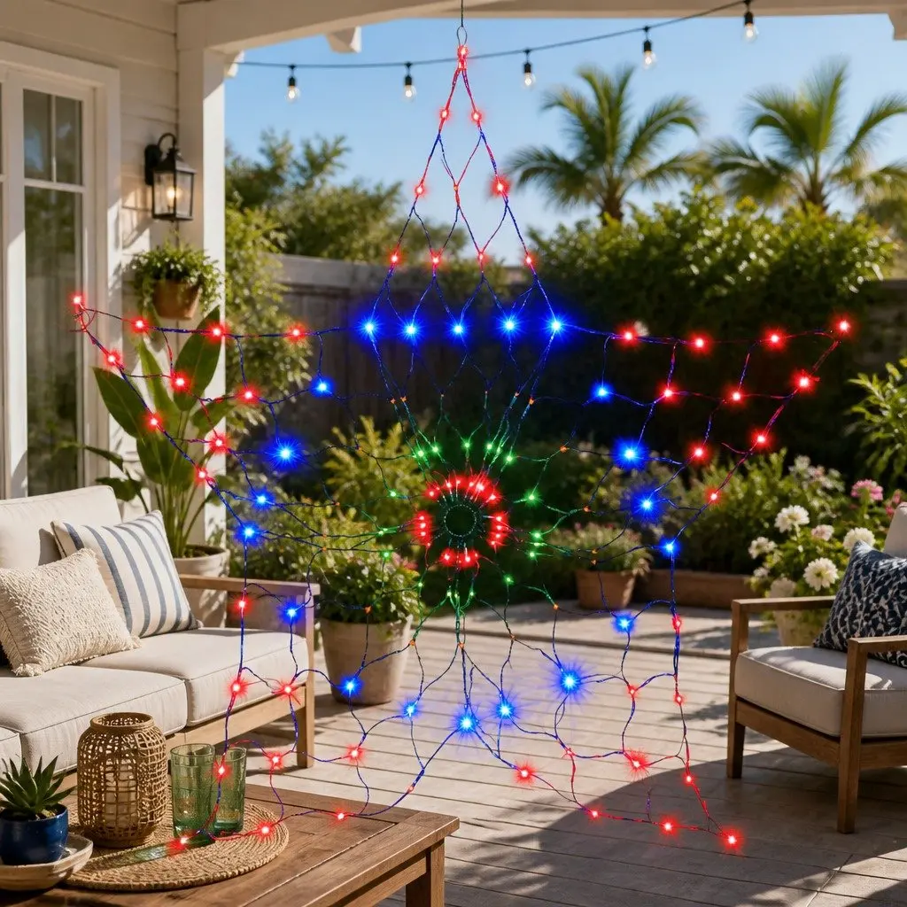 Christmas Lights Outdoor Indoor Decoration 1.3M 130 LED Snow Motif Multicoloured