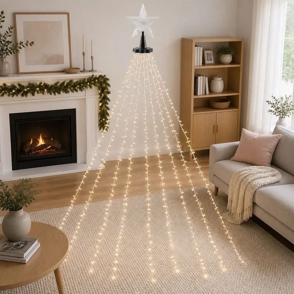 Christmas Waterfall String Lights Indoor Outdoor 2.5M 300 LED