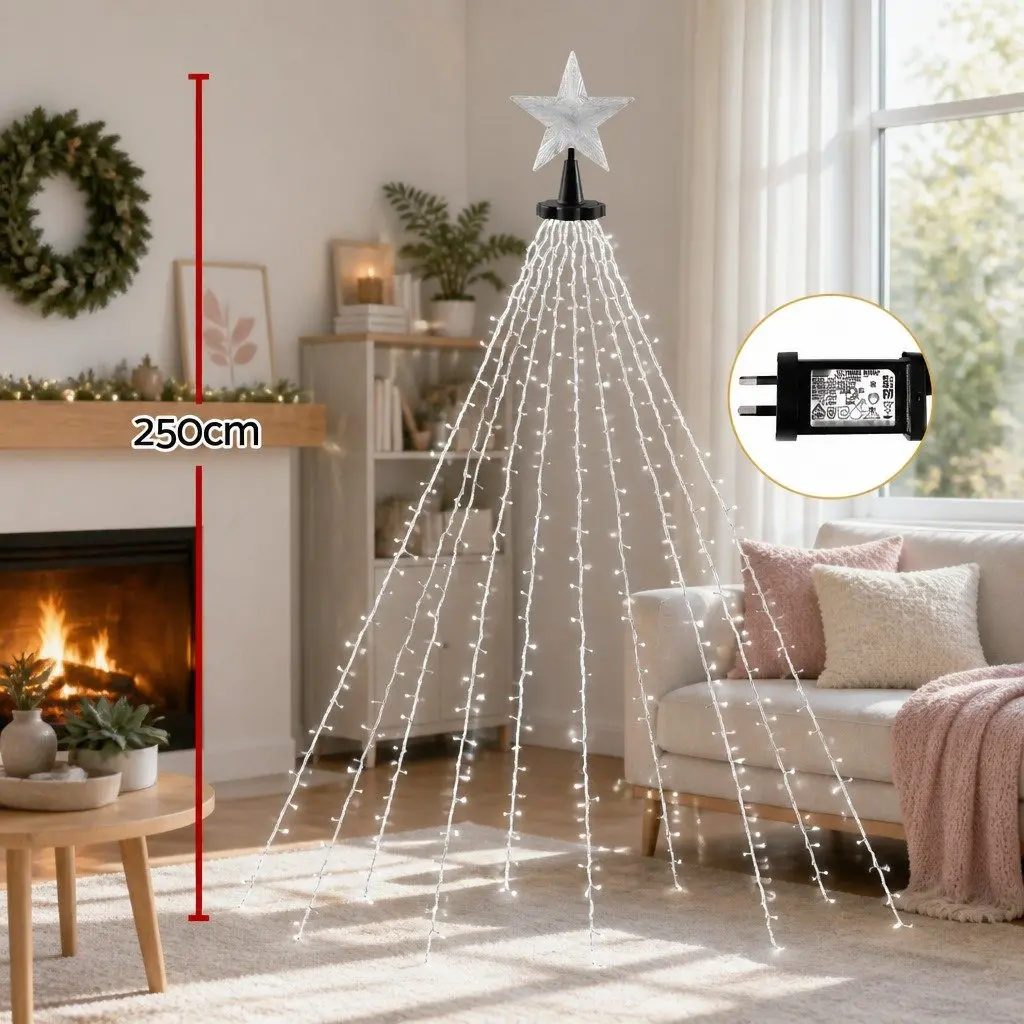 Christmas Waterfall String Lights Indoor Outdoor 2.5M 300 LED