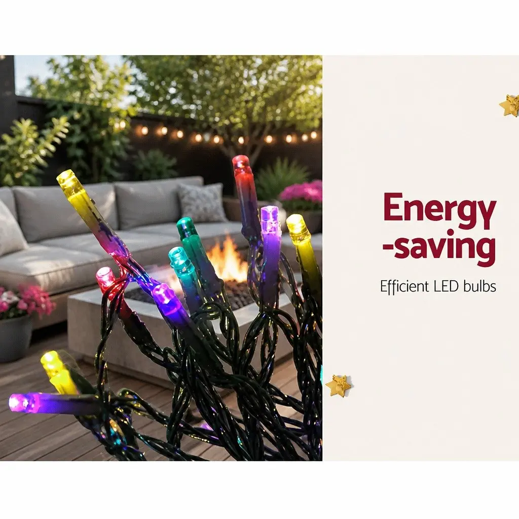 Solar Christmas Lights Outdoor 3M String Light 200 LED Multi-Coloured