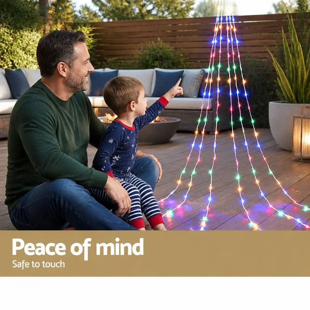 Solar Christmas Lights Outdoor 3M String Light 200 LED Multi-Coloured