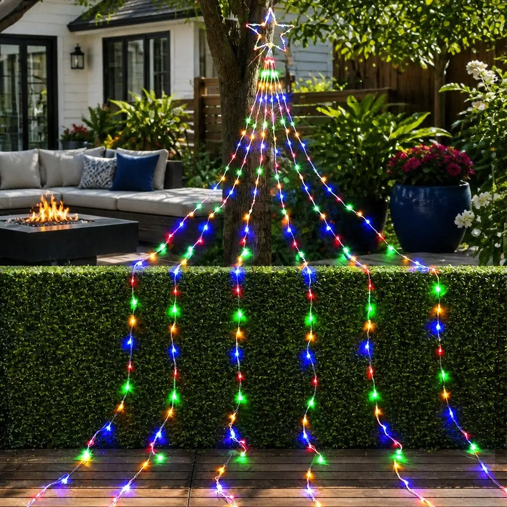 Solar Christmas Lights Outdoor 3M String Light 200 LED Multi-Coloured