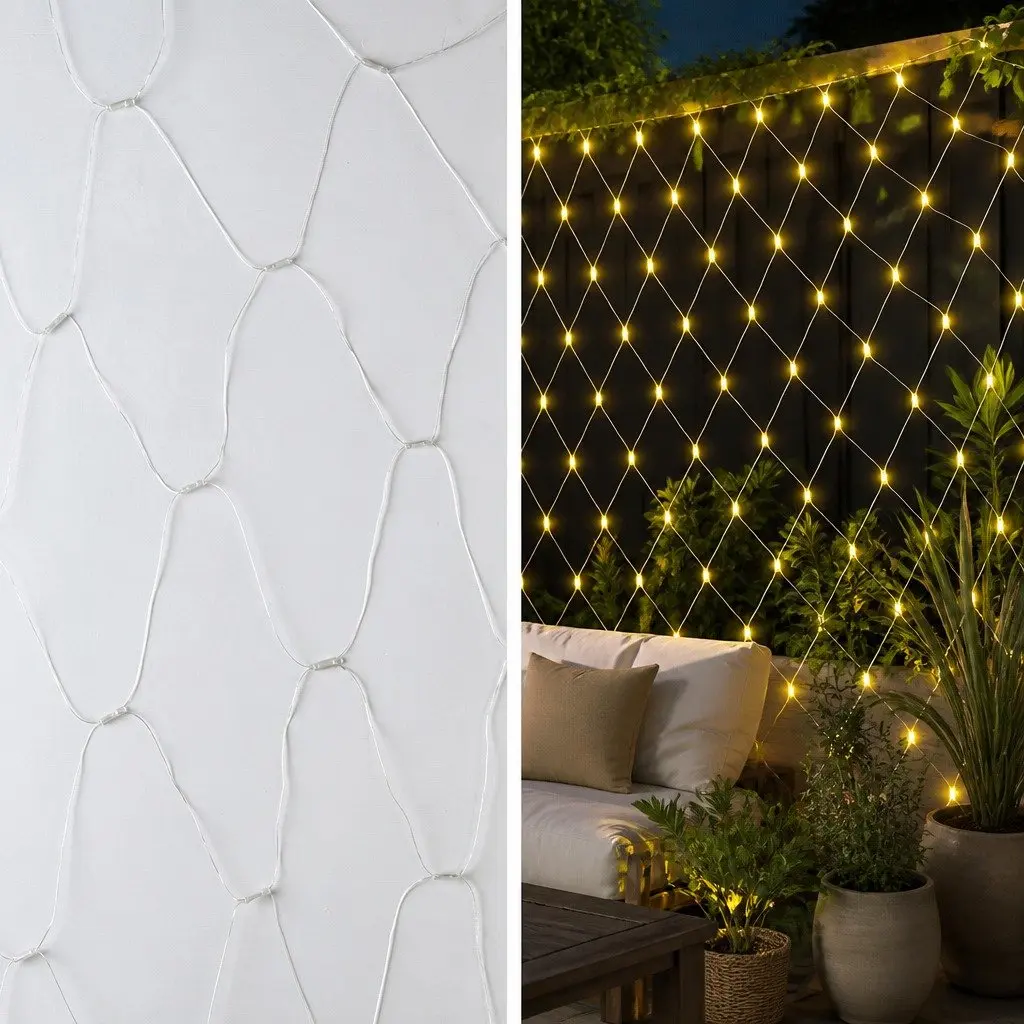 LED Net String Lights Outdoor 4m x 6m Warm White
