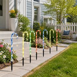 8 PCS Christmas Path Lights: 72 LEDs, 54cm Height, Solar-Powered