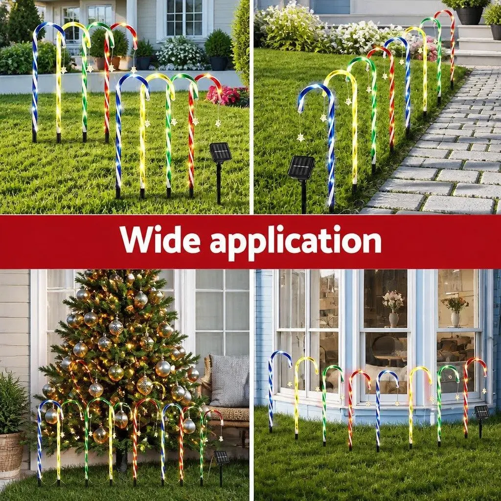 8 PCS Christmas Path Ground Lights 72 LED Outdoor Garden Decorations Multicolour