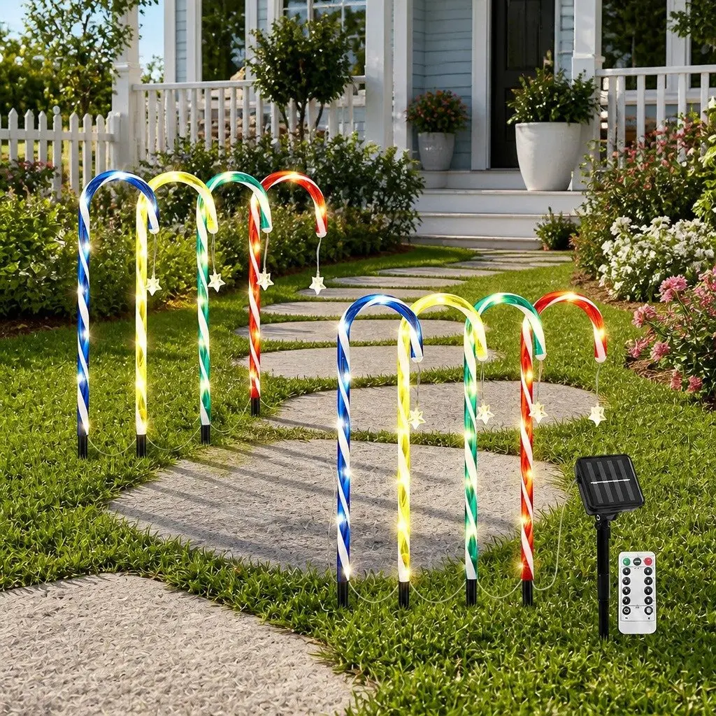 8 PCS Christmas Path Ground Lights 72 LED Outdoor Garden Decorations Multicolour