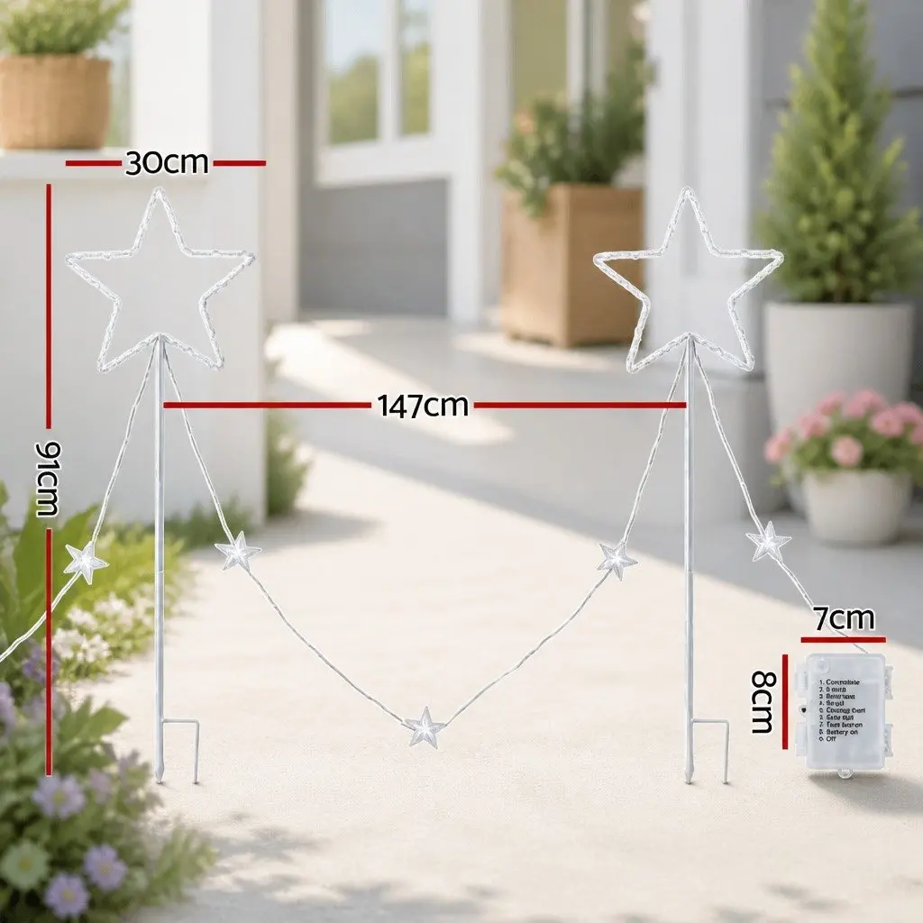 Christmas Lights Path Ground Light Garden Decorations 144 LED Star 8 Modes
