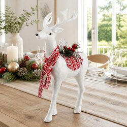 Specifications of White Glitter Standing Reindeer Ornaments