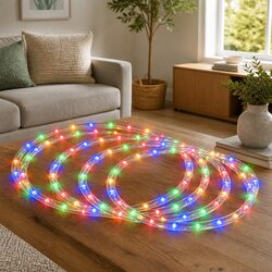 600 LED Multicolour Rope Lights - 20M Length, 5M Cable