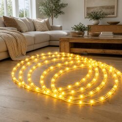 20M Christmas Rope Light: 600 Warm-White LEDs with 8 Modes