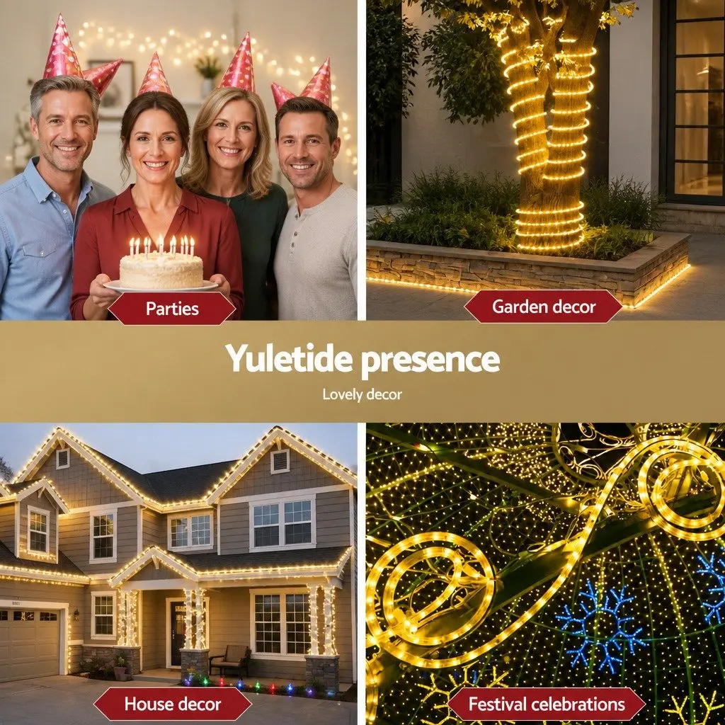 Christmas Rope Light Outdoor Indoor 20M Warm White 600 LED