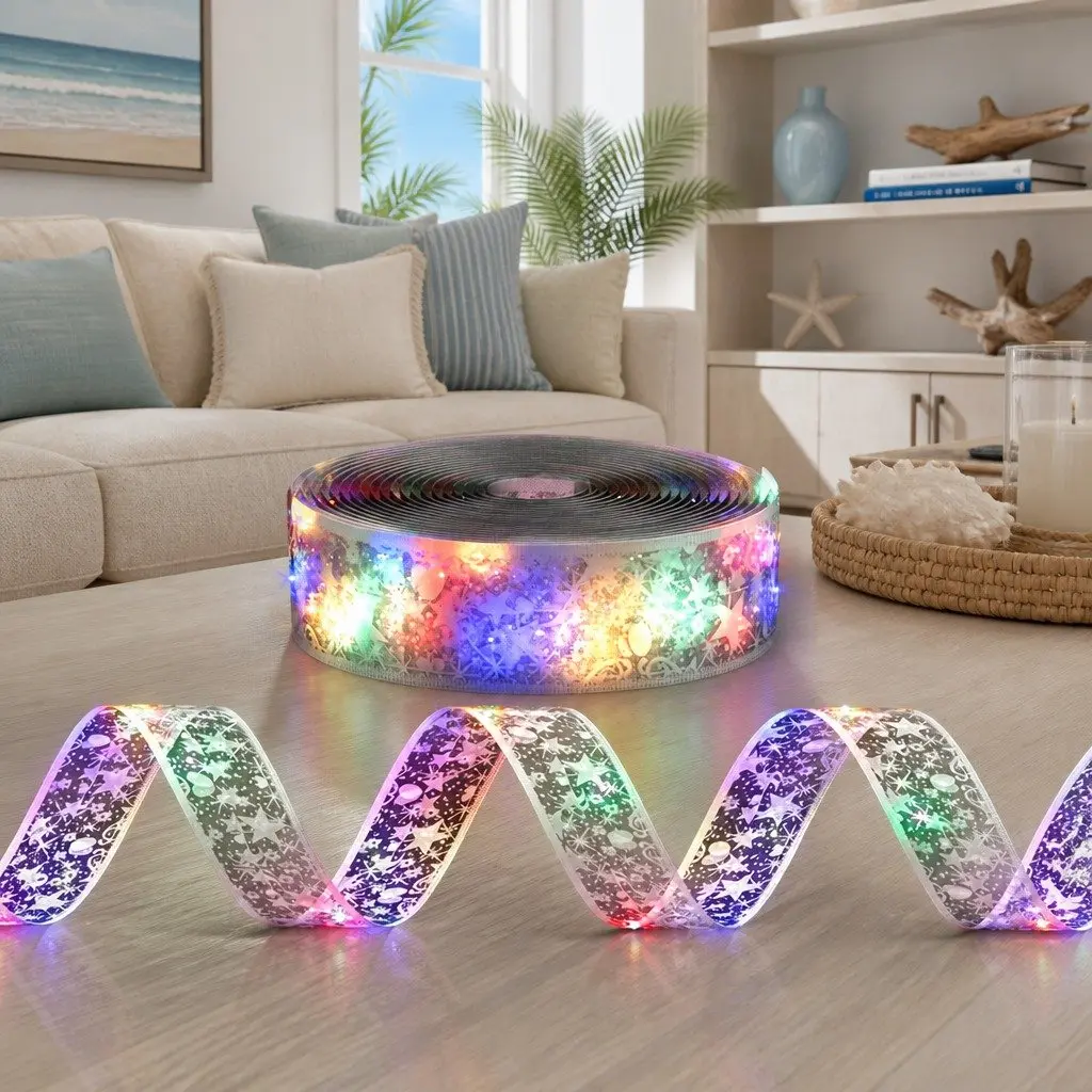 Christmas Lights Indoor Outdoor 20M 200 LED Multicolour Ribbon String Decoration