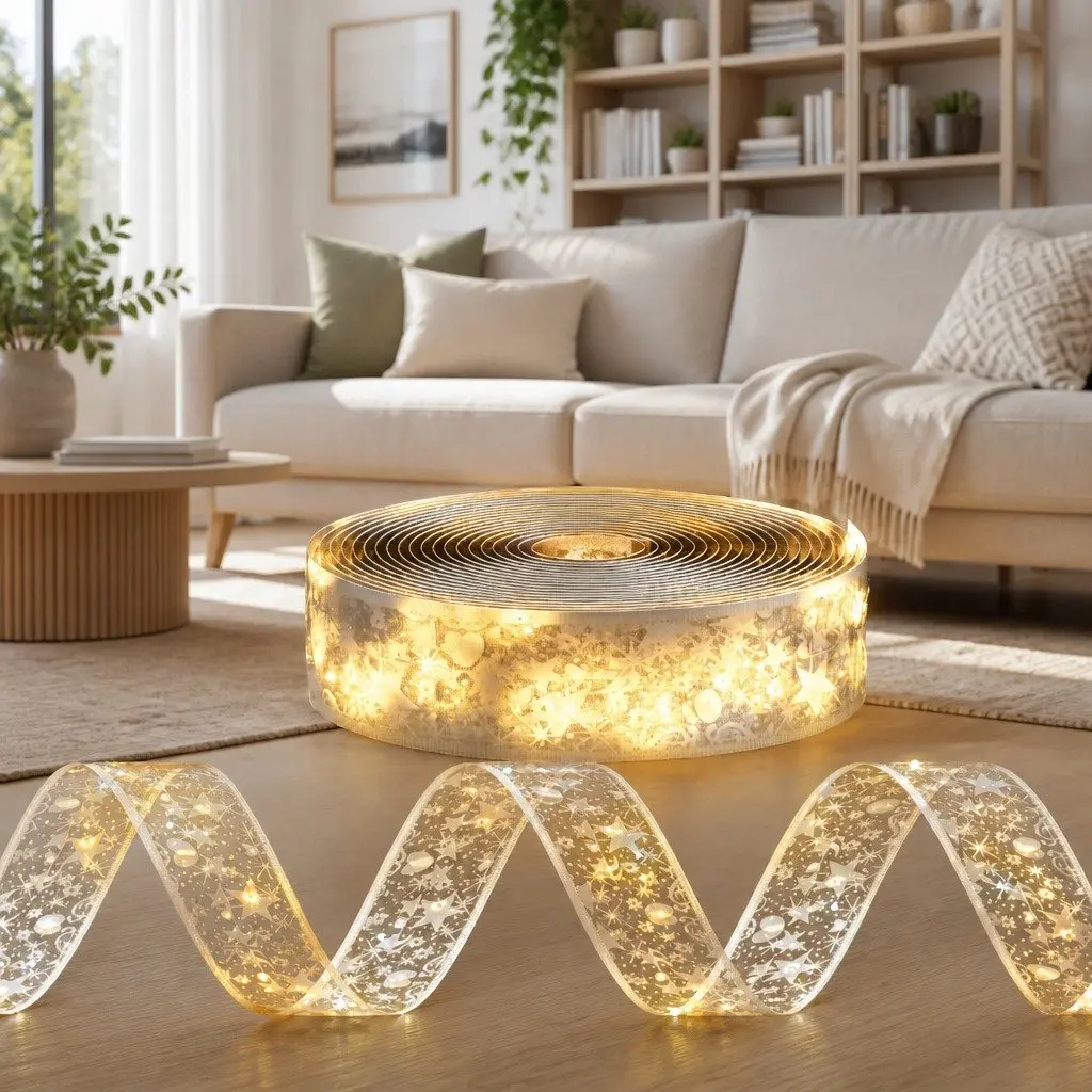 Christmas Lights Indoor Outdoor 20M 200 LED Warm White Ribbon