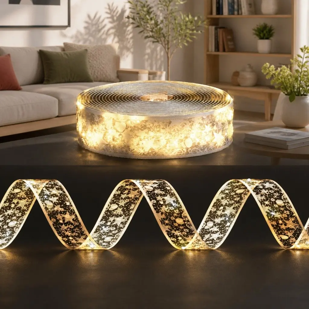 Christmas Lights Indoor Outdoor 20M 200 LED Warm White Ribbon