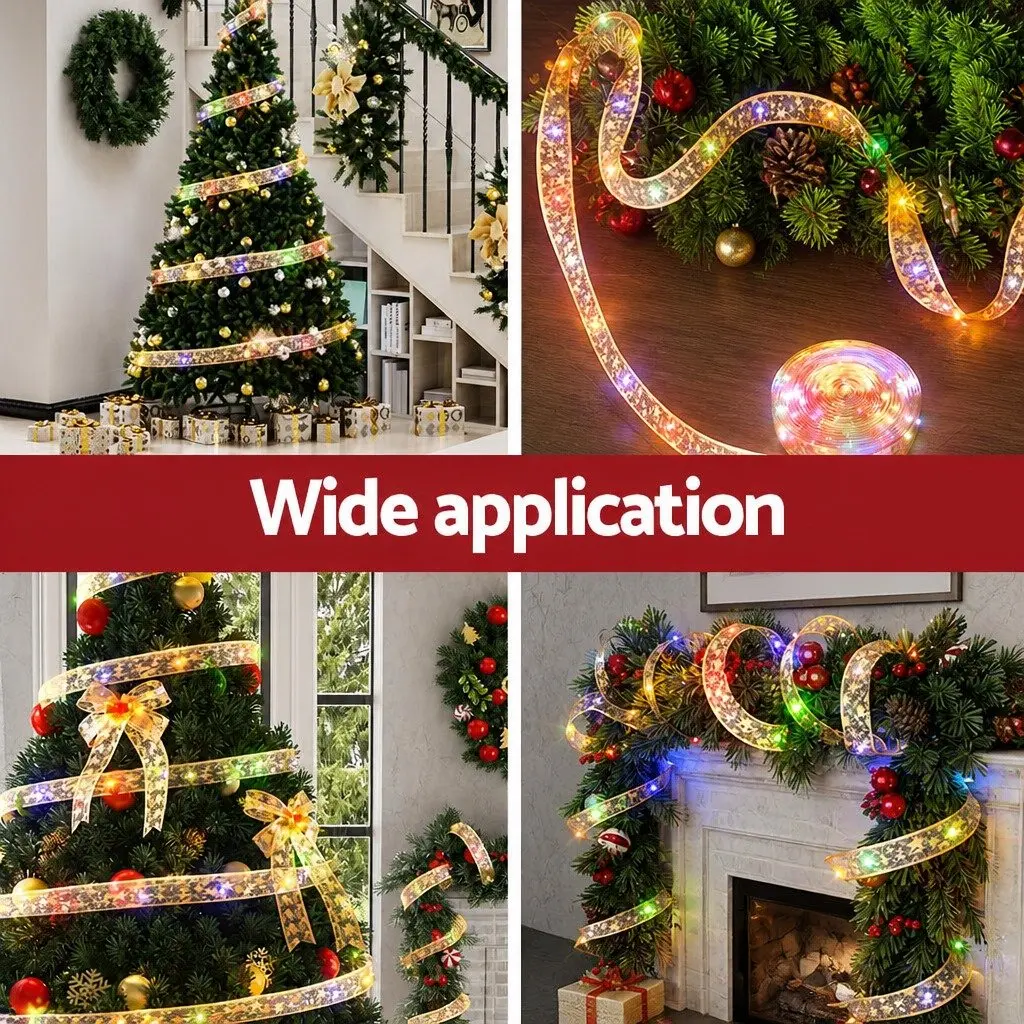 Ribbon String Light Indoor Outdoor 20M 200 LED Golden Christmas