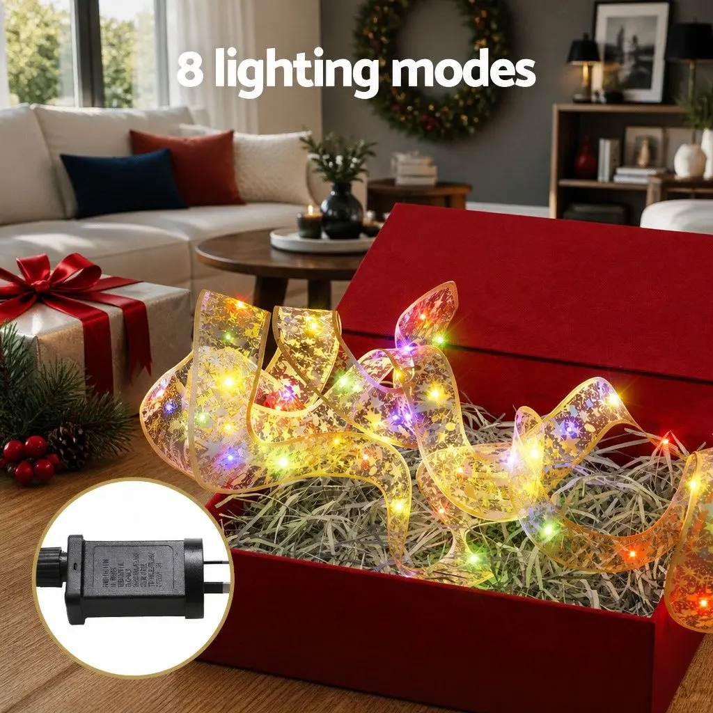 Ribbon String Light Indoor Outdoor 20M 200 LED Golden Christmas
