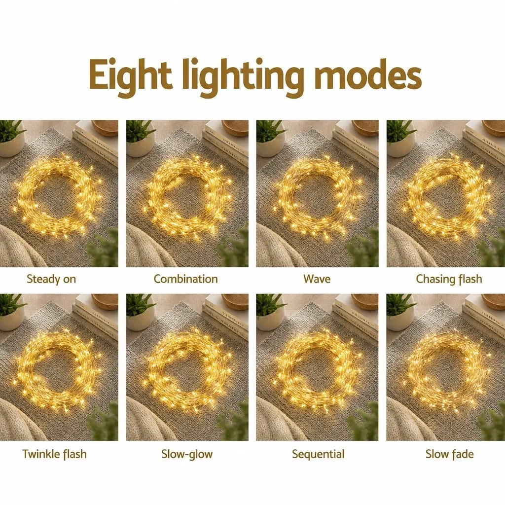 String Lights Outdoor Indoor 100M Warm White LED 500 Bulbs