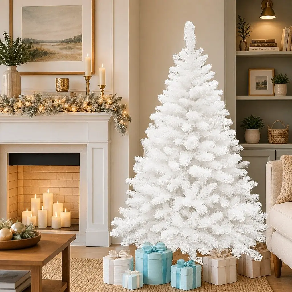 White Christmas Tree Compact 1.5M Decor for Small Space Apartment