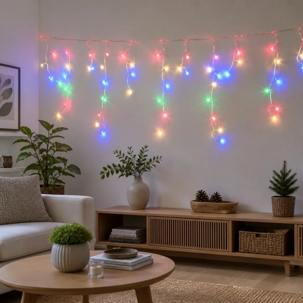 Solar-Powered Icicle Christmas Lights