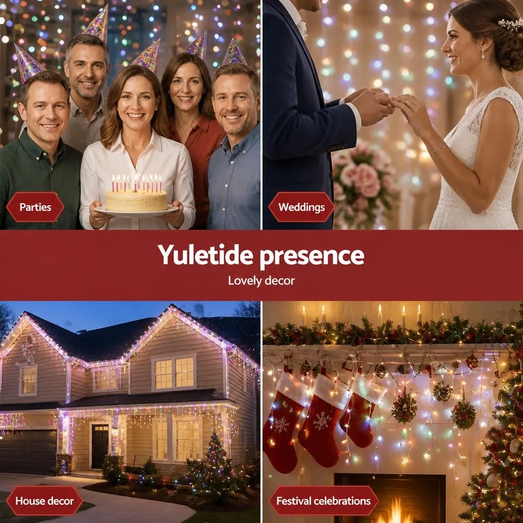 Solar-Powered Icicle Christmas Lights