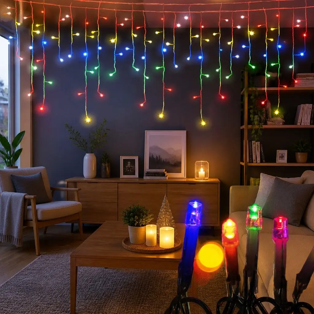 Solar-Powered Icicle Christmas Lights