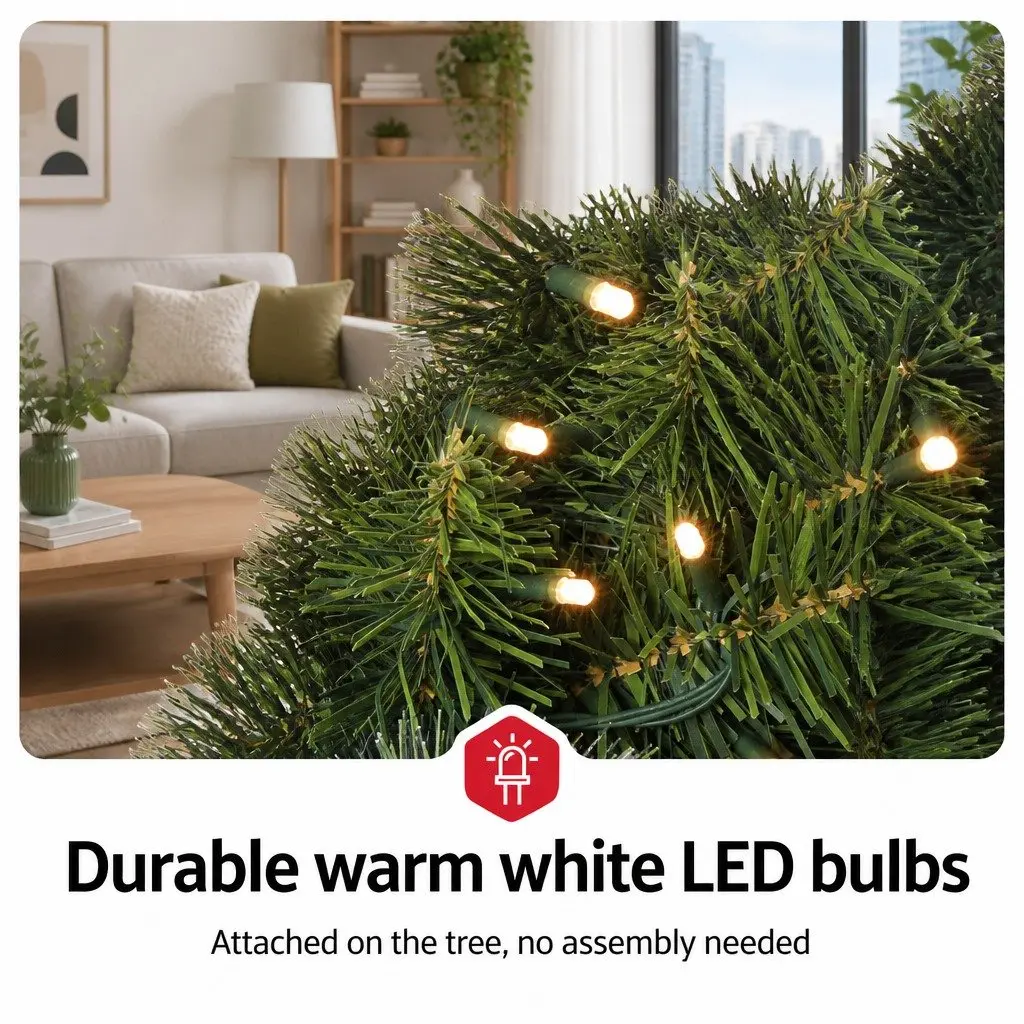 Christmas Potted Tree 90cm LED Lights Indoor Decoration