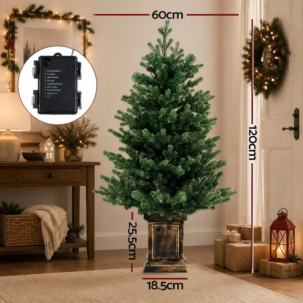 Pre-Lit Potted Christmas Tree Living Room 1.2M