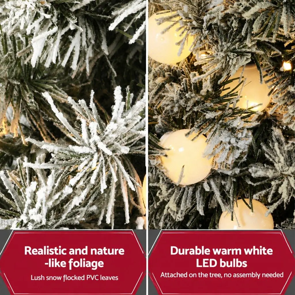 Christmas Tree Indoor 1.2M Potted Green with LED Lights Bucket Base