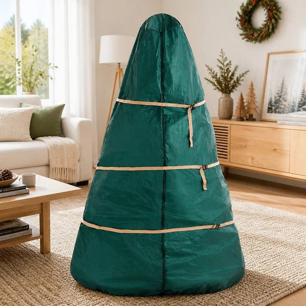 Christmas Tree Storage Bag Fits Up to 9ft Xmas Holiday Protection Green Zippered