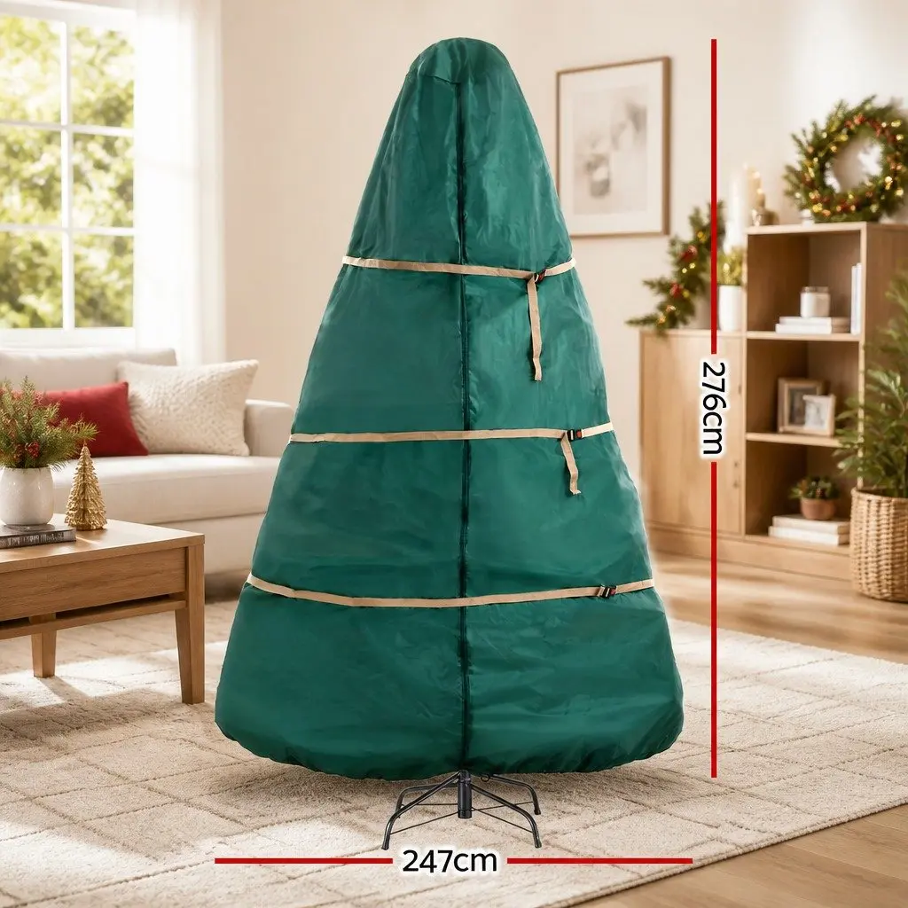 Christmas Tree Storage Bag Fits Up to 9ft Xmas Holiday Protection Green Zippered