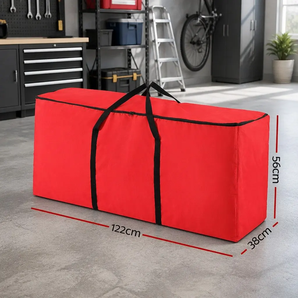 Christmas Tree Storage Bag for Seasonal Use Fits Up to 8ft Red Oxford Fabric