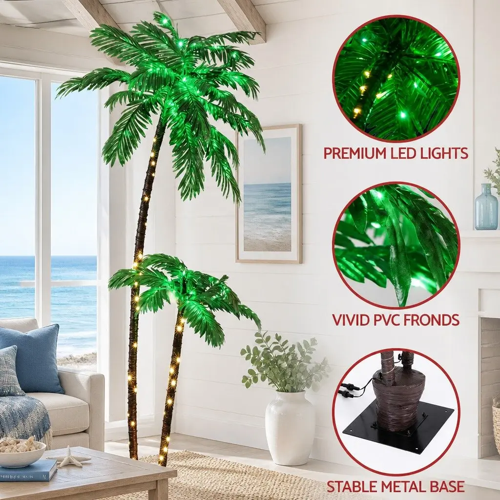 LED Christmas Palm Tree Outdoor Decoration 2.1m