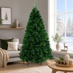 1.8M Green Christmas Tree with 1024 Tips and Metal Base