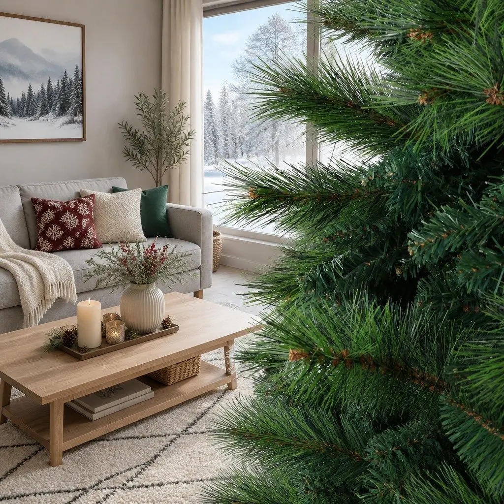 1.8M Green Christmas Tree with 1024 Tips and Metal Base