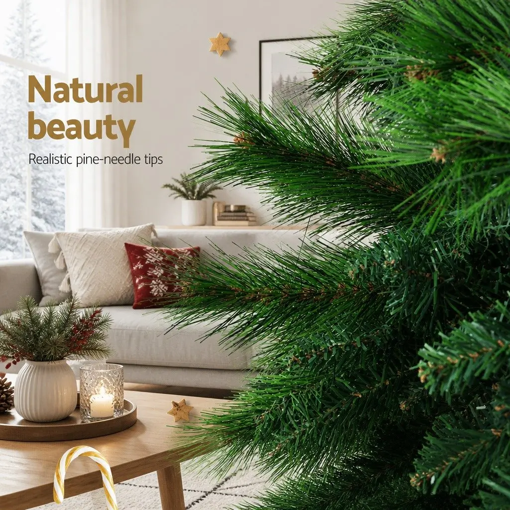 1.8M Green Christmas Tree with 1024 Tips and Metal Base
