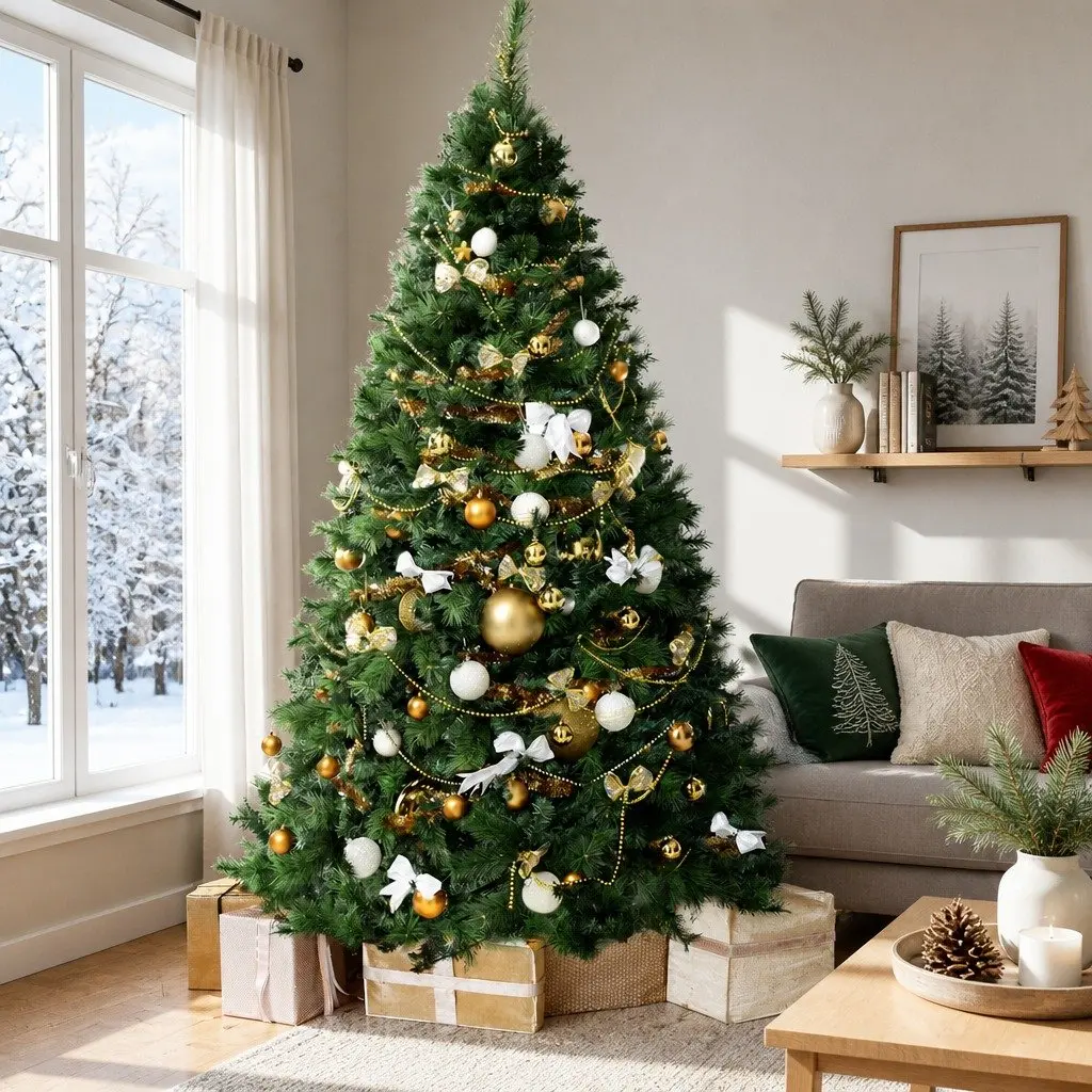 1.8M Green Christmas Tree with 1024 Tips and Metal Base
