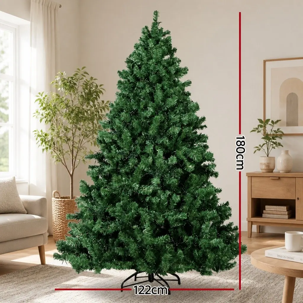 Christmas Tree 1.8M Xmas Pre-Lit Tree 1980 LEDs 8 Light Mode Green Decoration