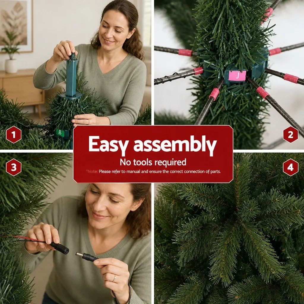 Christmas Tree 1.8M Xmas Pre-Lit Tree 1980 LEDs 8 Light Mode Green Decoration