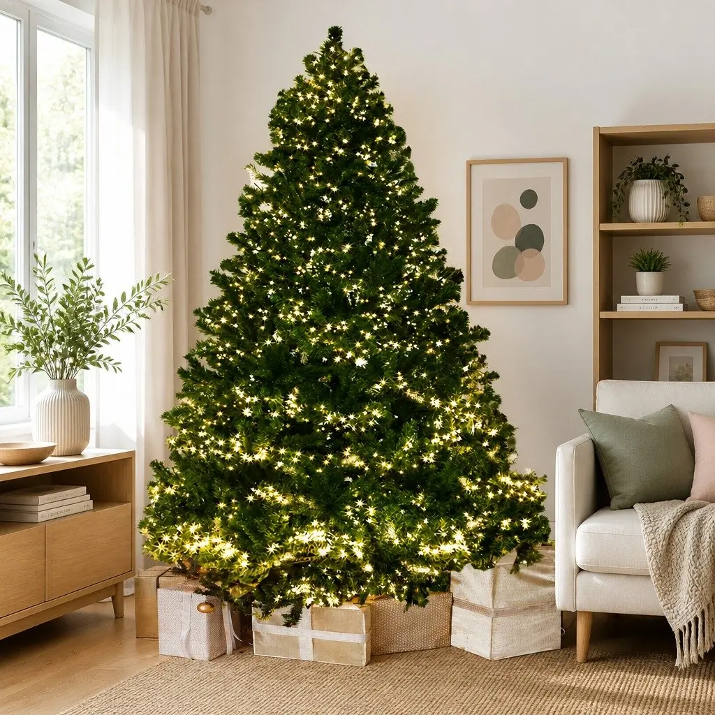 Christmas Tree 1.8M Xmas Pre-Lit Tree 1980 LEDs 8 Light Mode Green Decoration