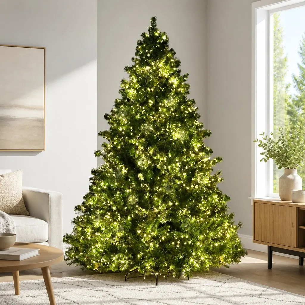 Outdoor Christmas Tree 7FT Green Prelit with 3000 Warm White LED Lights