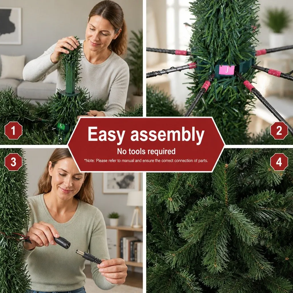 Outdoor Christmas Tree 7FT Green Prelit with 3000 Warm White LED Lights