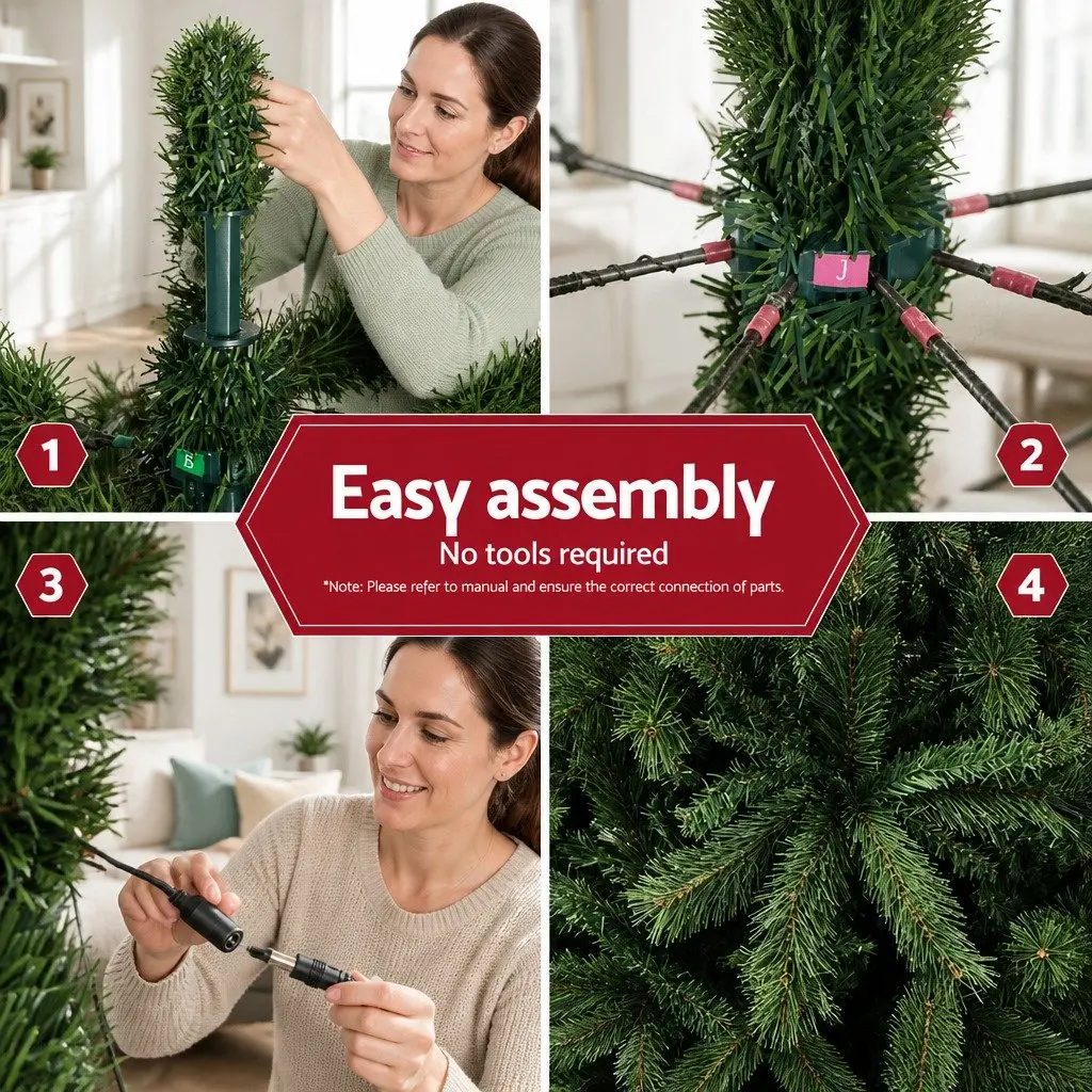 Pre-Lit Christmas Tree Home Decor 2.1m Green with 2800 LED Lights and 8 Modes