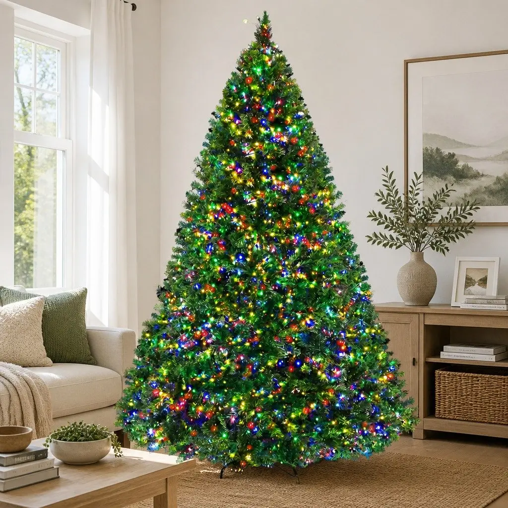 Pre-Lit Christmas Tree Home Decor 2.1m Green with 2800 LED Lights and 8 Modes