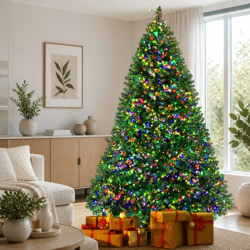 Pre-Lit Christmas Tree Home Decor 2.1m Green with 2800 LED Lights and 8 Modes